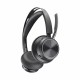 Wireless Voyager Focus 2 UC headphones with stand