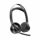 Wireless HP Poly Voyager Focus 2 MS headphones with stand USB-C