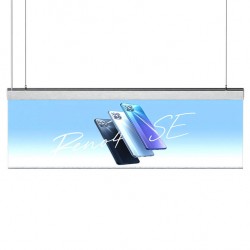 Bidirectional suspended LED advertising panel, horizontal, 900x350mm