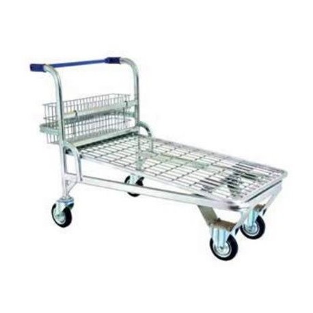 Platforma transport zincata 400 KG cu 2 roti fixe si 2 mobile, roti dublu acoperiete