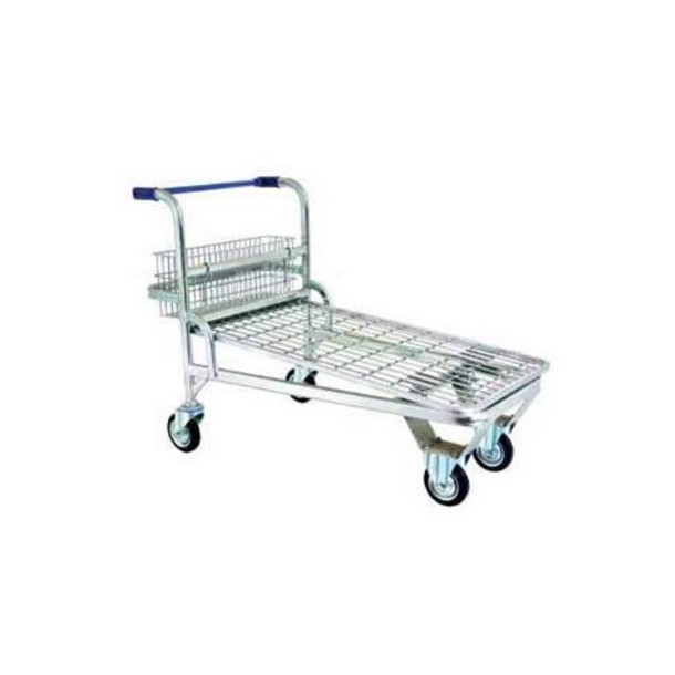 Platforma transport zincata 400 KG cu 2 roti fixe si 2 mobile, roti dublu acoperiete