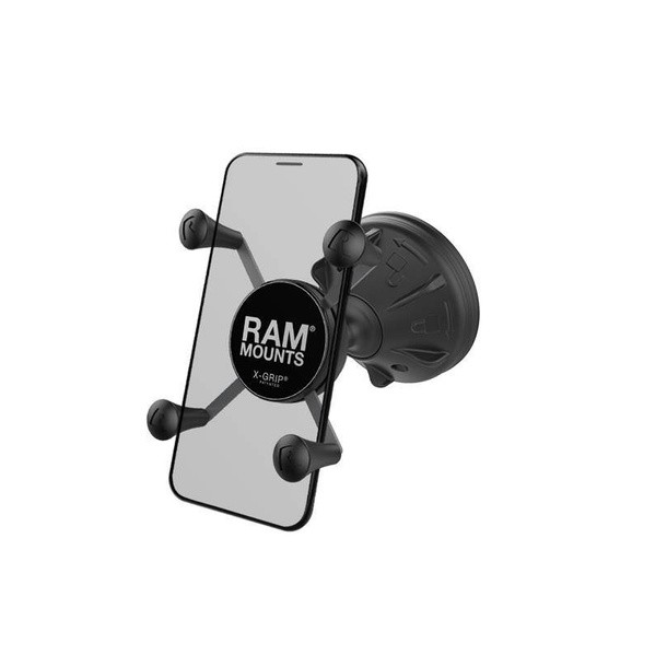 RAM X-Grip phone holder with RAM Mighty-Buddy suction cup