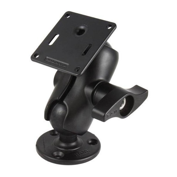 RAM Double Ball Monitor Mount with 75x75mm VESA Plate and Lock Nut - Short