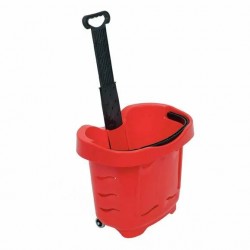 Shopping cart with wheels and handle 40 liters, Red