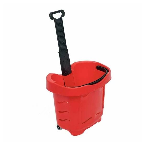 Shopping cart with wheels and handle 40 liters, Red