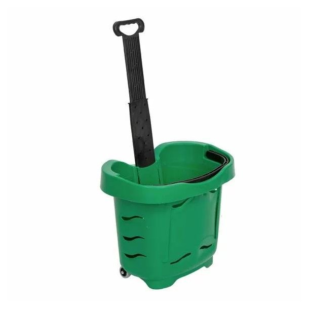 Shopping cart with wheels and handle 40 liters, Green