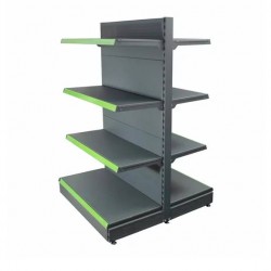 Middle shelf for store, grey-anthracite, height 165 cm, 2xBase 40 cm, 6xshelves 30 cm