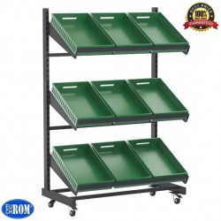 Wheeled shelf for vegetables and fruits