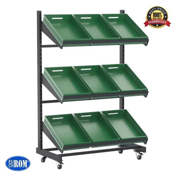 Wheeled shelf for vegetables and fruits