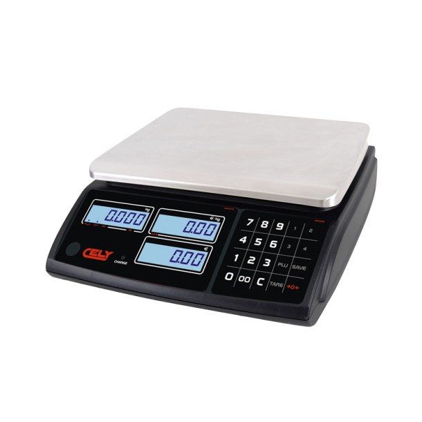 Cantar comercial Cely PI100 fara brat - 6/15/30 kg - Cu conectare RS232 - Acumulator