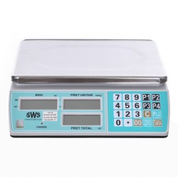 Cantar comercial SWS RTS-02 (PH) 6/15/30 KG - Fara conectare - Acumulator